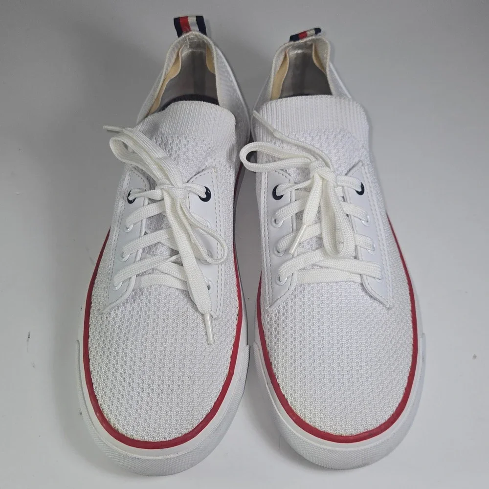Tommy Hilfiger Women's TWGESSII White Knit Lace Up Sneakers Size‎ 9M